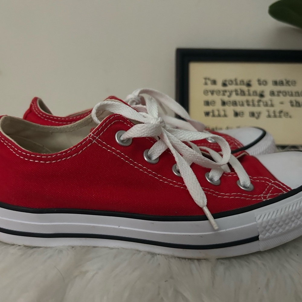 Converse Chuck Taylor All Star Red and Baby Pink Sneakers - Picture 2 of 10